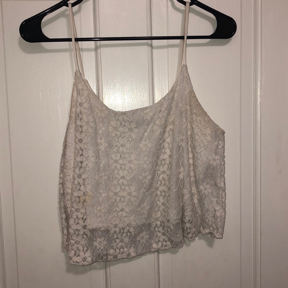 White lace crop top